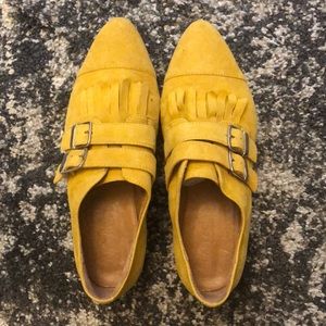 Balzac Paris Mustard Suede Goat Leather Derbies